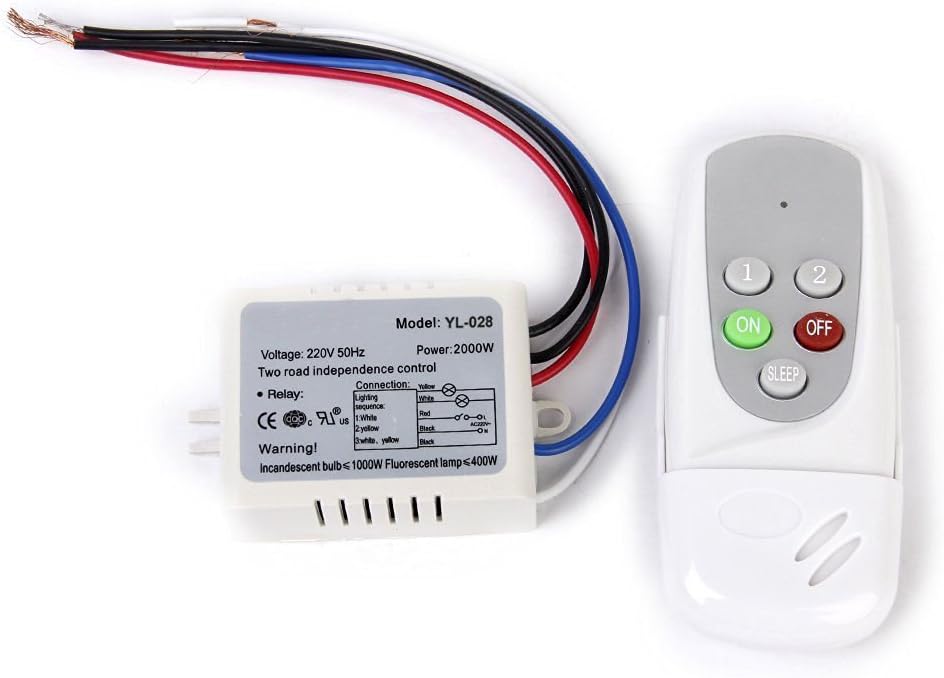 NAMVO Wall Switch and Remote Control 2-Way On/Off Digital 220V-240V Wireless Switch Light Radio