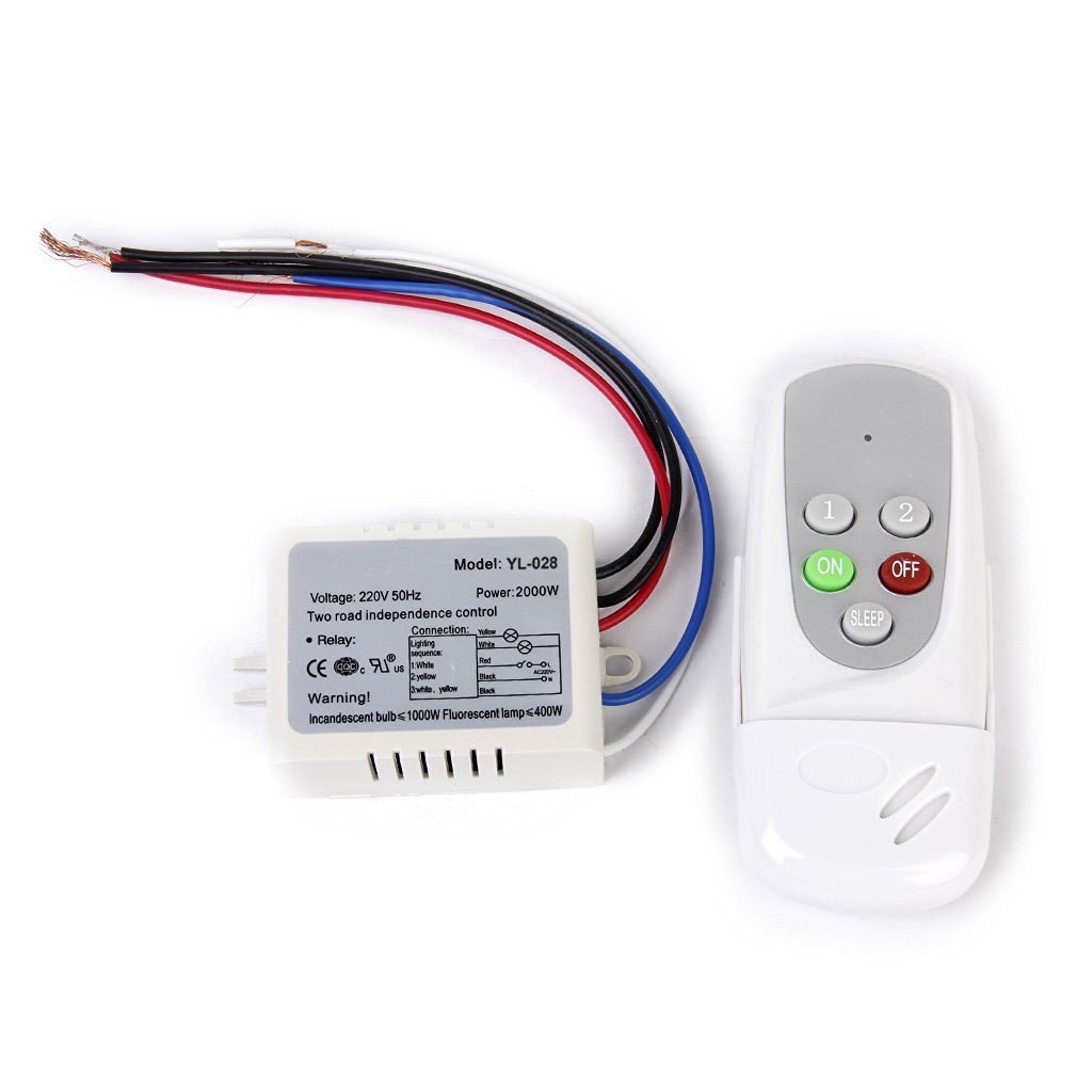 NAMVO Wall Switch and Remote Control 2-Way On/Off Digital 220V-240V Wireless Switch Light Radio