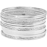 HIIXHC Bangles Bracelets for Women Bracelet Stack Chunky Indian Multi Bangle Bracelet Set Punk Bracelets Jewelry for Women Gift