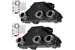 Mercruiser Set of 2 Dry Joint Cast Iron Exhaust Manifolds with Gaskets and Bolts for 2002 and Newer, 4.3L V6 Engines - Replaces 864612T02 by FASWORX
