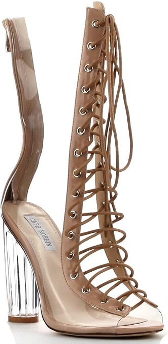 perspex heel ankle boots