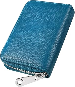 Amazon 財布 メンズ Rfid レザー カードケース カード入れ 大容量 小銭入れ メンズ Rfid 本革 カード クレジットカード 小銭ケース 財布 メンズ レディース コインケース キーケース Card Wallet Men Women ブルー Nj48 クレジットカードケース
