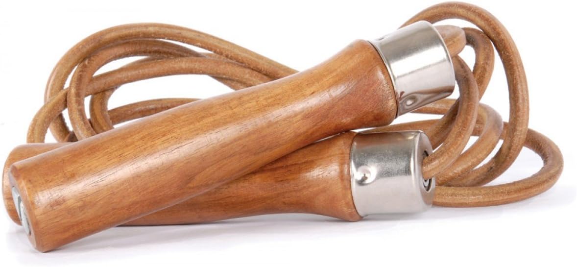 TITLE Wooden Handle Leather Jump Rope