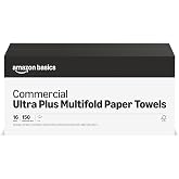 Amazon Basics FSC Certified Ultra Plus Universal Multifold Paper Towels, 2400 Count, 16 Pack of 150, White (Previouly AmazonCommercial)