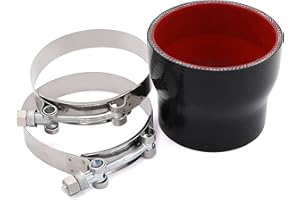 TAUKEALUGS Straight Reducer Coupler Silicone Hose ID 3inch to 3.5inch 4-Ply with Stainless Steel T-Bolt Clamp for Turbo/Intercooler/Intake Piping