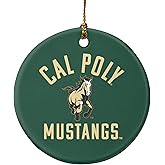 GRAPHICS & MORE Cal Poly Mustangs Logo Porcelain Holiday Christmas Tree Ornament - 2.8" (7.1 cm)