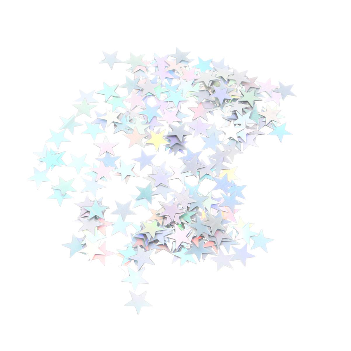 Toyvian 2000 Pcs DIY Star Confetti Star Glitter Star Sequins Nail Sequins for Party Wedding Birthday DIY Supplies 10MM (Silver)