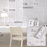 SimpleLife4U Old Fashion Newspaper Contact Paper Adhesive Shelf Liner Locker Sticker 17.7 Inch By 9.8 Feet
