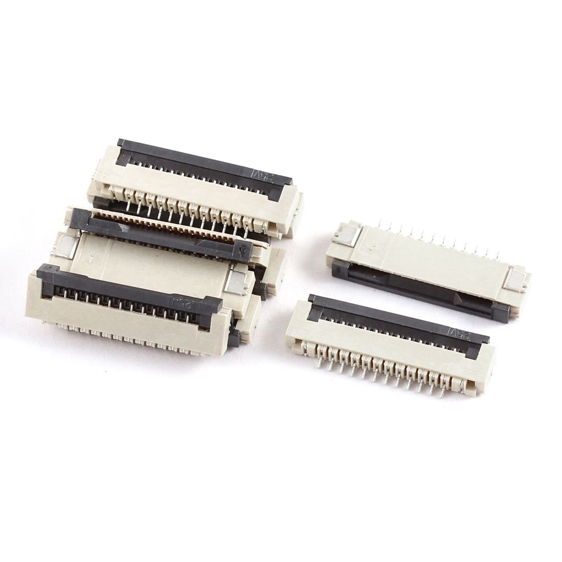 sourcing map a15070400ux0715 10 Pcs Clamshell Type Bottom Port 12 Pins 1.0mm Pitch FFC FPC Sockets Connector, Multi-Colour, Set of 10 Pieces