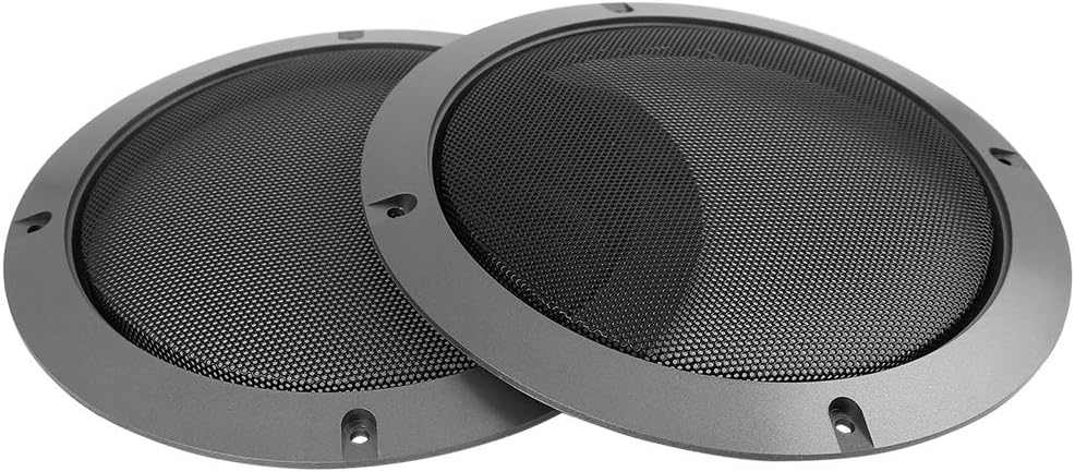 X AUTOHAUX 2pcs 6.5" Gray Car Mesh Speaker Cover Grill Subwoofer Protector, Gray + Black, 6.5 inch - Image 3