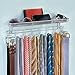 mDesign Closet Wall Mount Men's Accessory Storage Organizer Rack - Holds Belts, Neck Ties, Watches, Change, Sunglasses, Wallets - 8 Hooks and Basket - Chrome