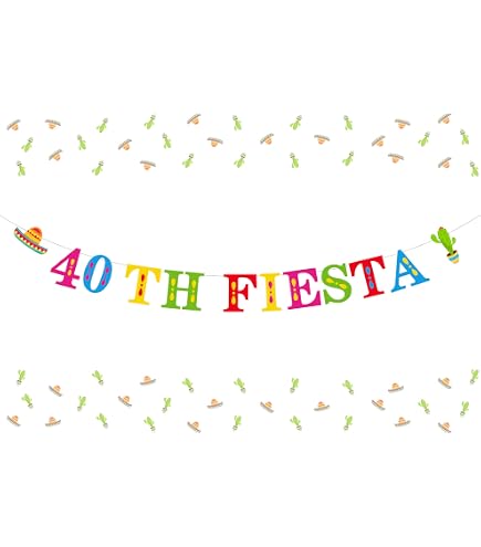Jollyboom 40. Geburtstag Party-Schärpe - Mexikanische Fiesta 'Adios 30s' - Für Frauen & Männer - Taco 'Bout 40' Deko