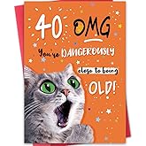 Hongshan Cool 40th Birthday Card Gift for Women Men,Sassy 40th Birthday Decorations for Friend Sister Brother