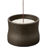 Hasegawa Japanese Incense Burner &ndash; Mino Ware Ceramic Koro, Tetsusa Finish, Buddhist Altar Supplies, Made in Japan