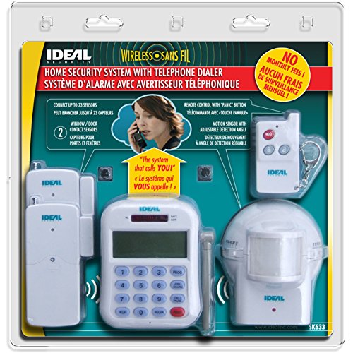Ideal Security SK6 Wireless Monitoring Kit Hub and Phone Dialer, Motion Sensor, 2 Contact Sensors, Remote Control