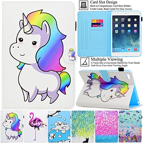 iPad Mini 4 Case, Artyond PU Leather Stand Smart Case [Cards Slots & Money Holder] Protective Cover Folio Flip Wallet Case for Apple iPad Mini4 (Unicorn)