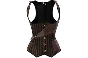frawirshau Women's Gothic Steampunk Corset Bustier Waist Cincher Underbust Corset Vest Tank Top