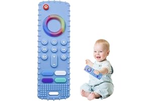 ERSIHUA Baby Teething Toys-TV Remote Control Shape Silicone Infants Teething Toys for Babies 0-18 Months,BPA-Free (Blue)