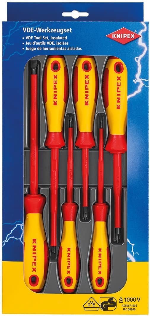 KNIPEX Screwdriver Set 6 Piece VDE Tested Insulated Multi-Component Handles
