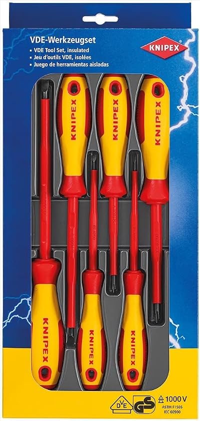 KNIPEX Screwdriver Set 6 Piece VDE Tested Insulated Multi-Component Handles