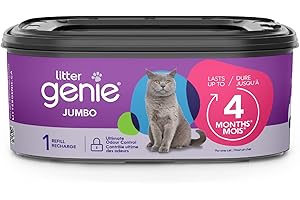 Litter Genie Jumbo Refill – Up to 4 Months of Supply – Long Lasting cat Litter Bags Refill – Compatible with Standard, Plus a