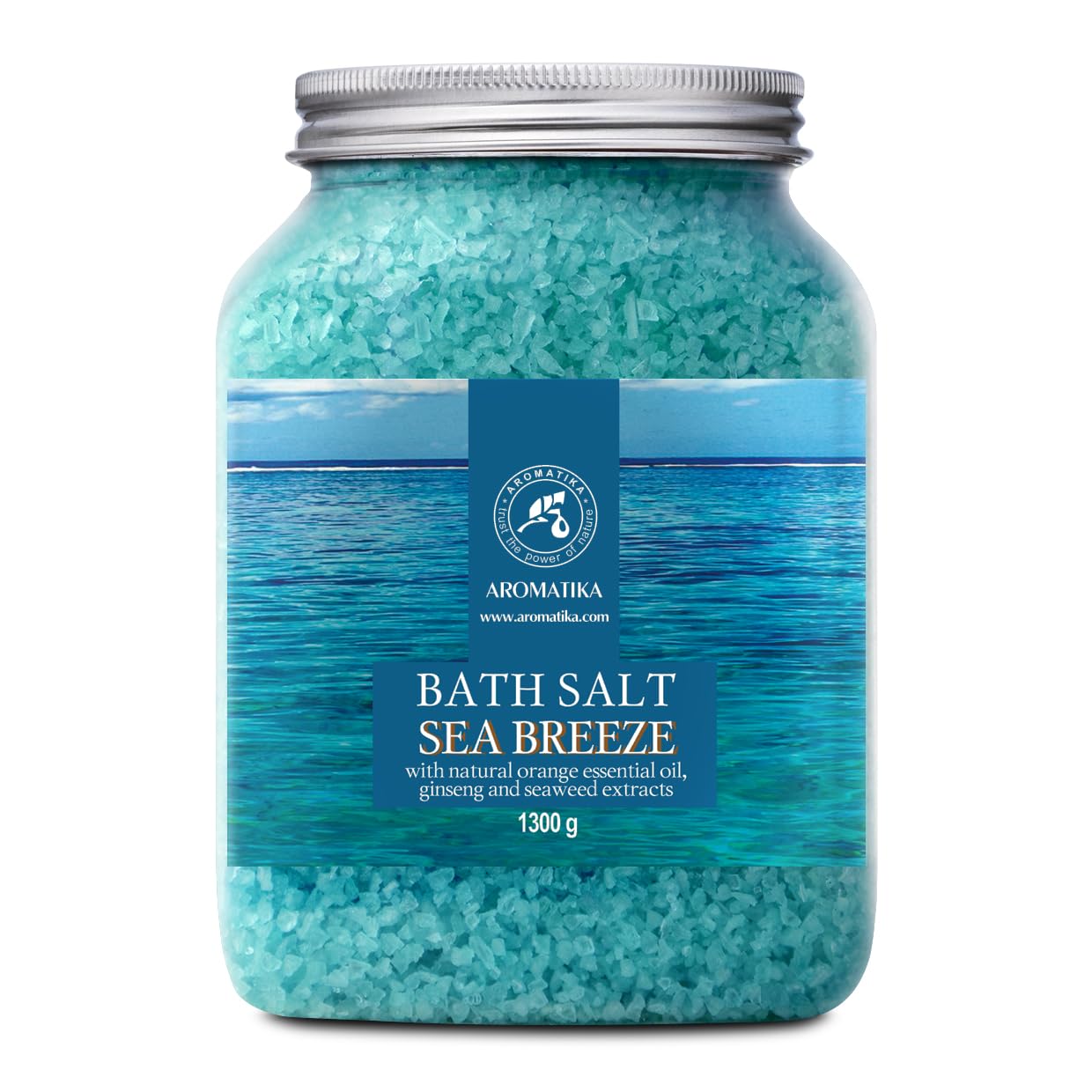 AROMATIKA Sea Breeze Bath Salts – 1300 g - Aromatherapy Bath Soak for Good Sleep, Relaxing & Calming Bath, Natural Bath Salts for Soaking Bath, Body Care, Beauty, Wellness & Home Spa, Gift Idea