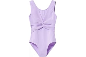 MdnMd Leotards for Girls Dance Ballet Gymnastics Sleeveless Tank with Mesh Cross Front