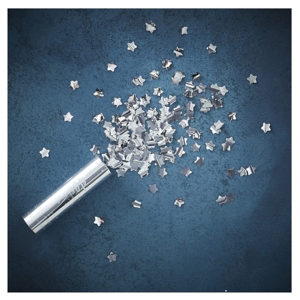 Ginger Ray Foiled Pop! Cannon Shooter Silver Christmas Metallic