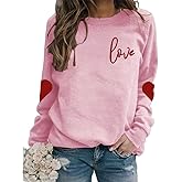 AIIWEIS Valentine Sweatshirt for Womens Love Heart Grahic Long Sleeve Shirt Casual Valentines Gifts Pullover Tops