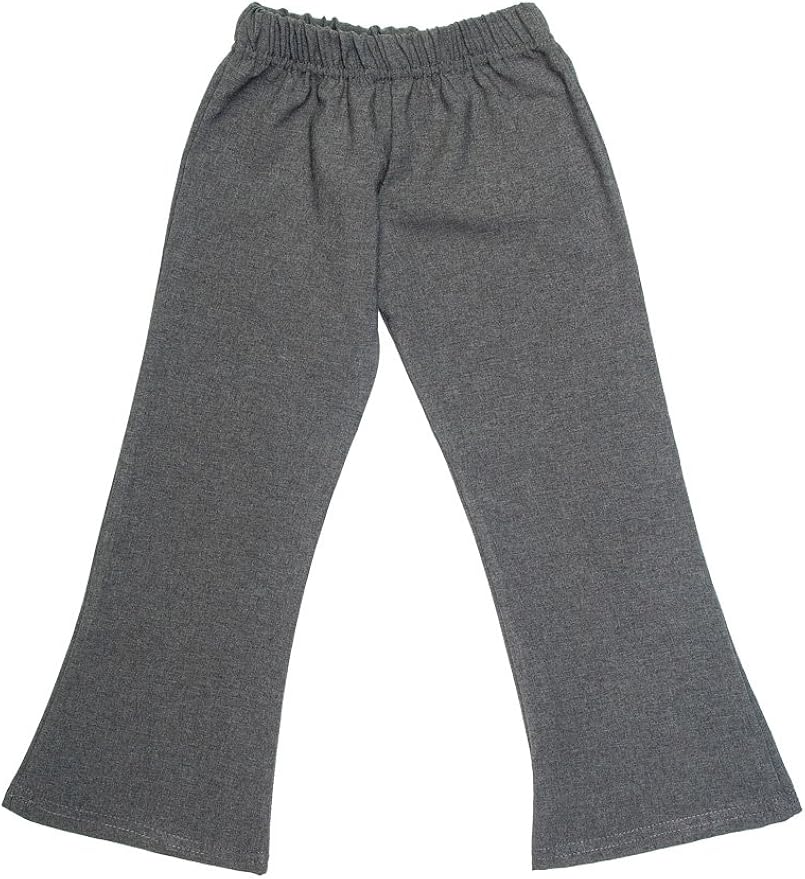 Girls Elasticated Waist Pull On Stretch School TrousersGrey34 Years