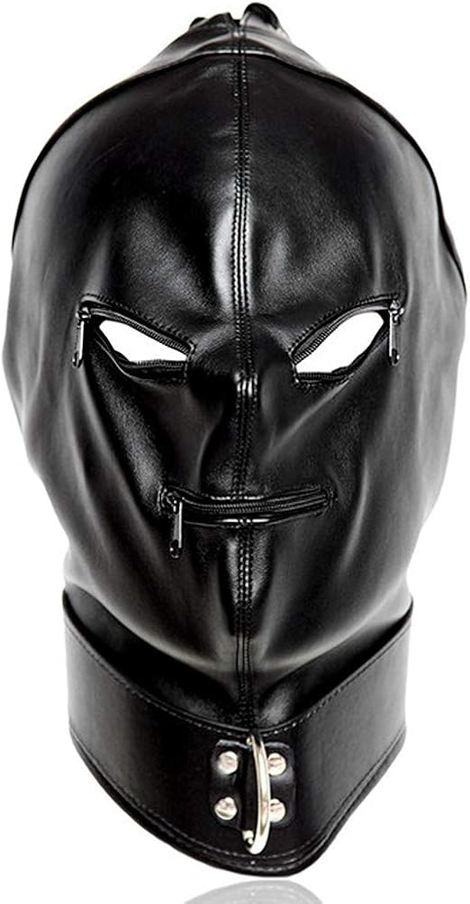 MAMOHSS Leather Punk Gothic Full Face Gimp Unisex Hood