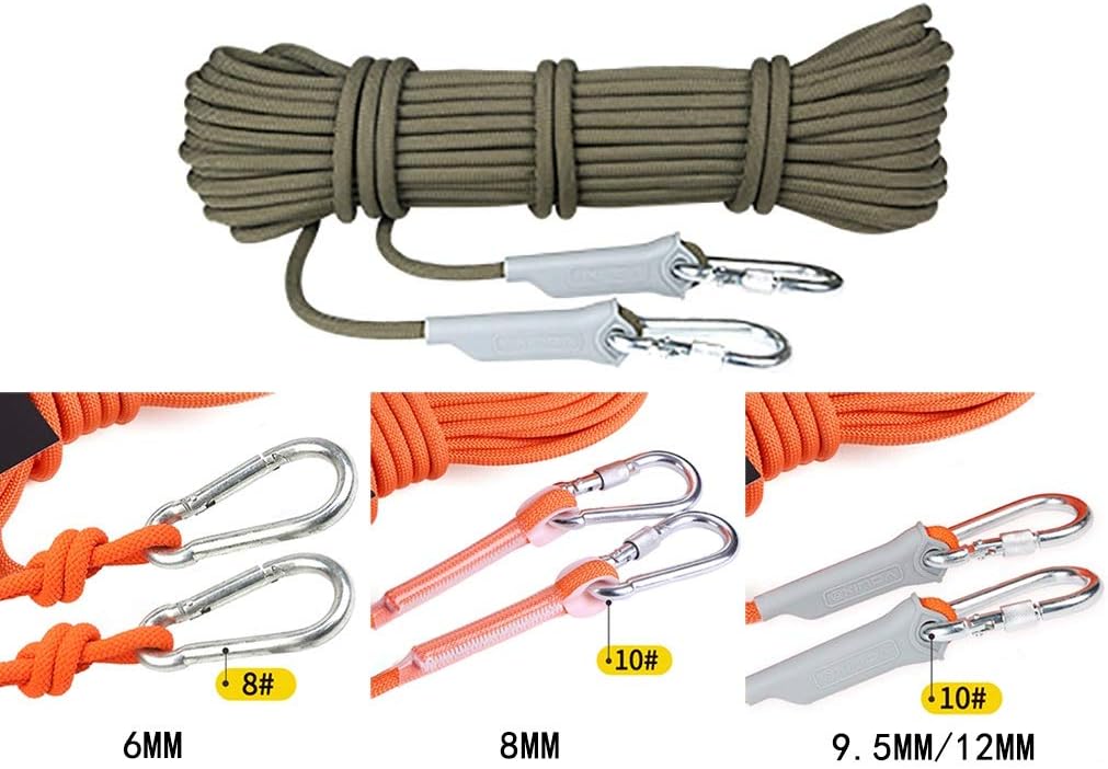Rock climbing rope 6MM/8MM/9.5MM/12MM Outdoor Safety Professional Cord Caving Rappelling Survival Auxiliary Cord Climbing Equipment