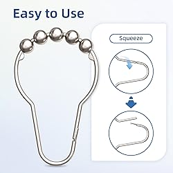 Titanker Shower Curtain Hooks Rings, Rust-Resistant