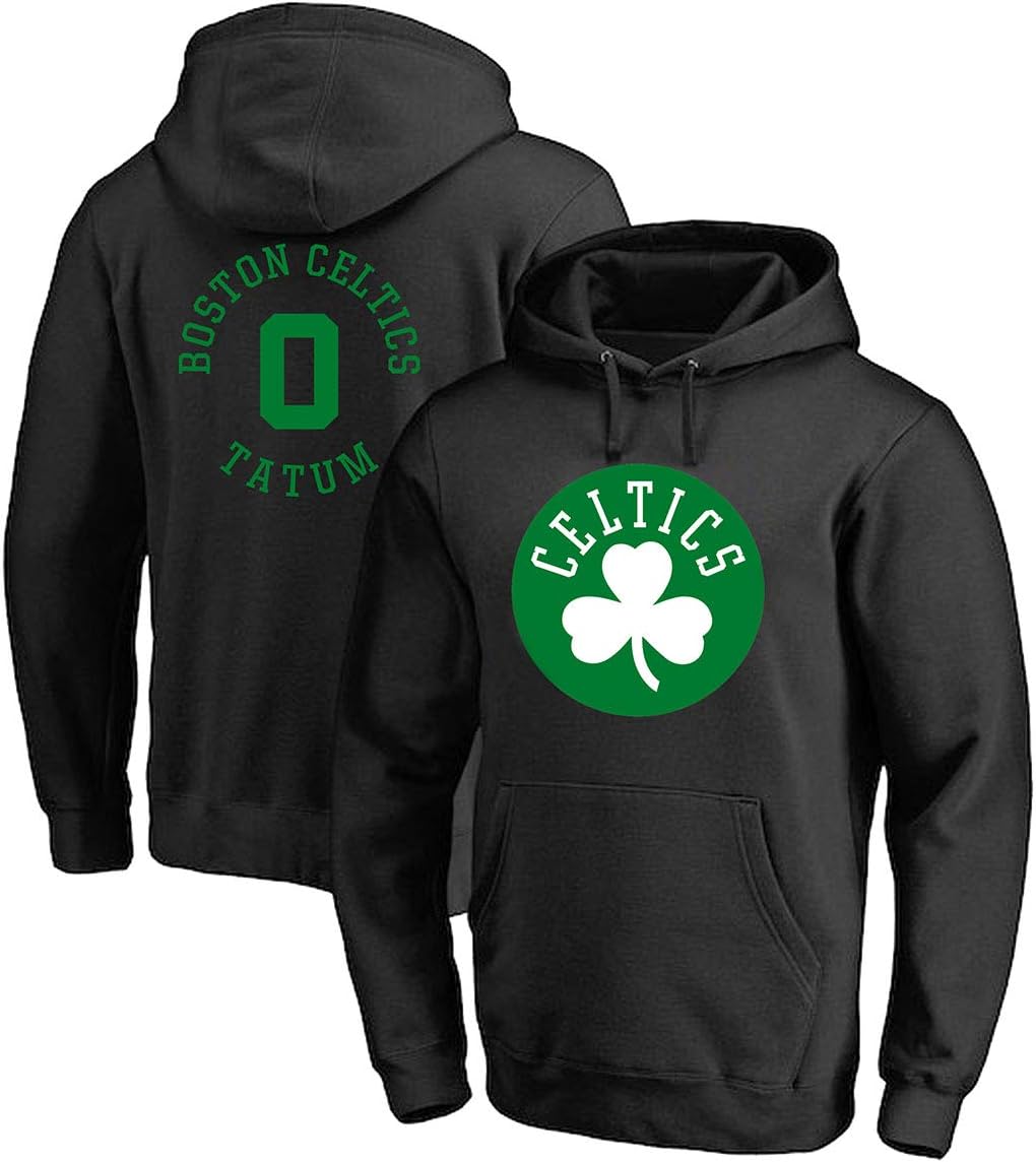 CAISHEN Men's and Women's Basketball Hoodie NBA Boston Celtics 0# Tatum Jersey Hooded Pullover Loose Basketball Sweatshirt T-Shirt