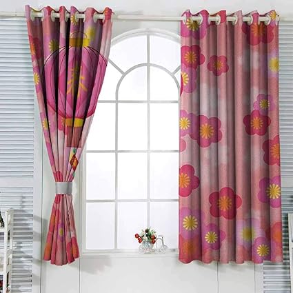 Cortina de respaldo para dormitorio con diseño de cerezo en flor de