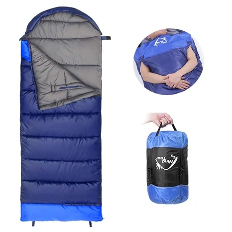 NACATIN Schlafsack für Erwachsene Leichter Deckenschlafsack mit kleinem Packmaß für Outdoor und Indoor im Winter,-10°bis 15°,