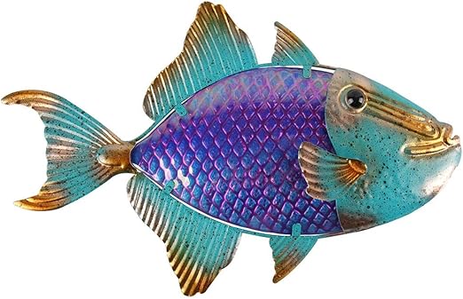 Amazon Com Liffy Metal Fish Wall Art Nautical Patio Decor Garden