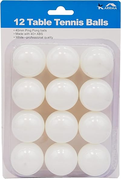 Karrma Ping Pong Balls White 40mm 3-Star Pack of 12 ABS Table Tennis
