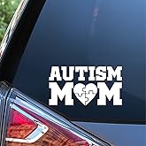 Sunset Graphics & Decals Autism Mom Decal Vinyl Car Sticker | Cars Trucks Vans Walls Laptop | White | 6 inches | SGD000290