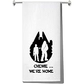 LEVLO Han Kitchen Towel Kylo Ren Fans Gift Chewie We're Home Han Tea Towel Housewarming Gift (Chewie Towel)