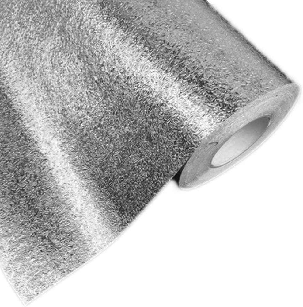 Hottong Kitchen Oil Proof Waterproof Sticker Aluminum Foil Kitchen Stove Cabinet Drawer Orange Peel Grain Self Adhesive Wallpaper,0.4 * 5M