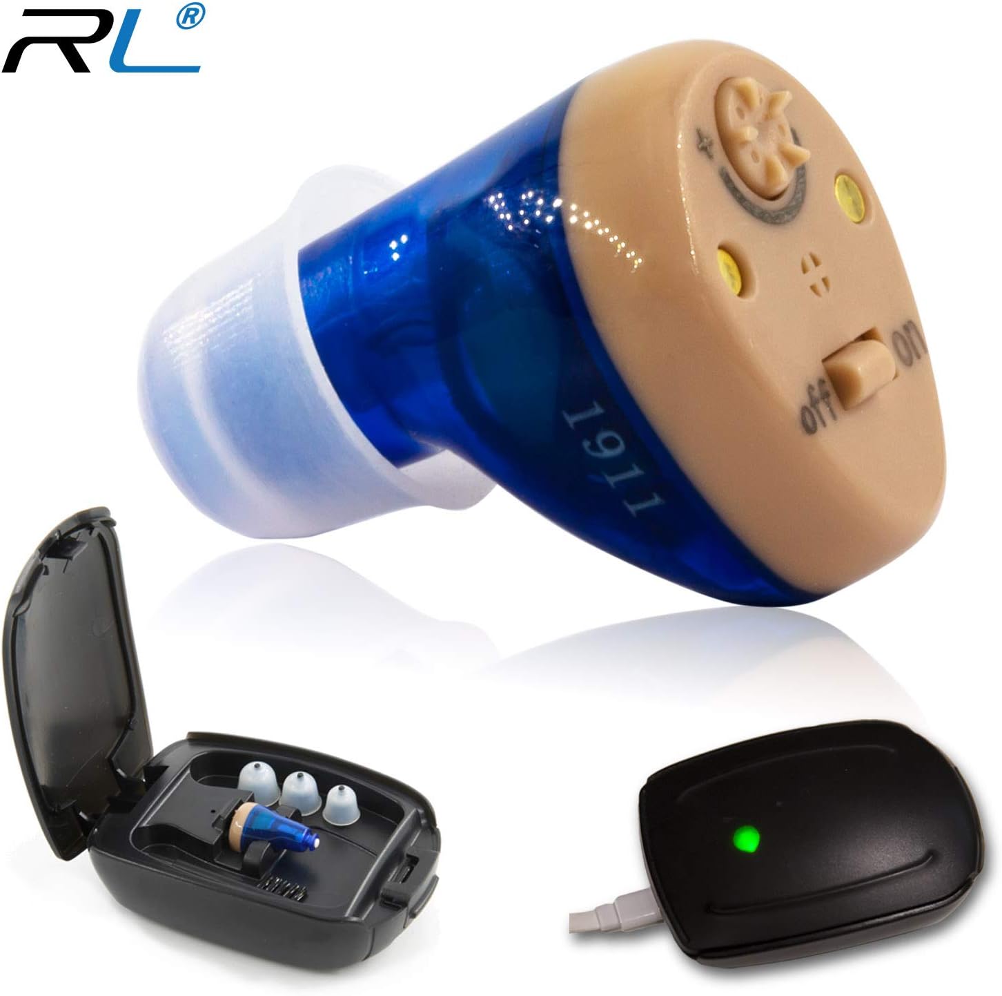 R&L Hearing Amplifier C100 Rechargeable to Aid and Assist Hearing of Adults