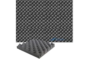 Arrowzoom 12 Convoluted Egg Crate Acoustic Foam Tiles Sound Absorbing Treatment Wall Panels Fire Retardant 25x25x3cm Recordin