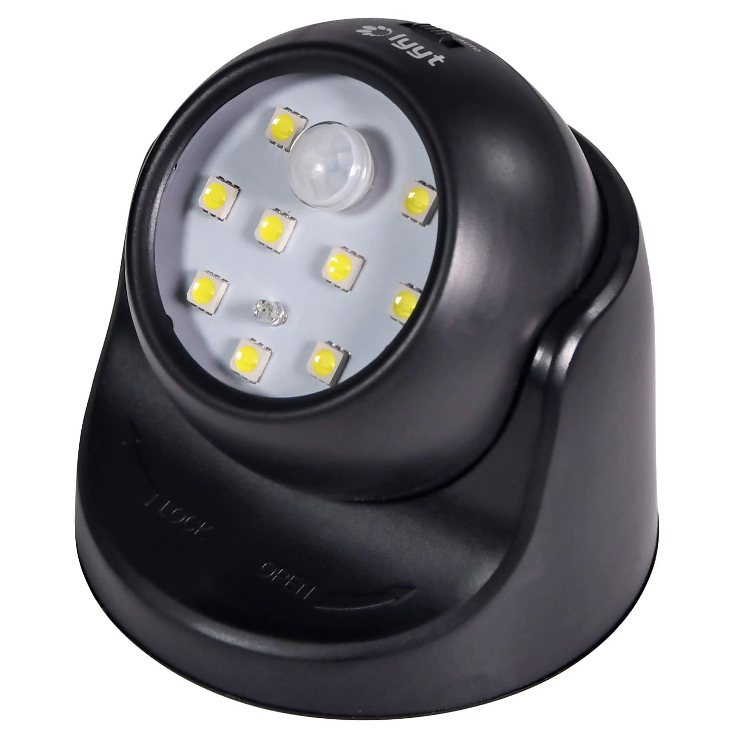 Lyyt Wireless LED Motion Sensor Light IP20 Battery Powered Indoor Wall Light for Shed Attic & Sheltered Outdoor Spot Ergonomic Design Easy Install Black