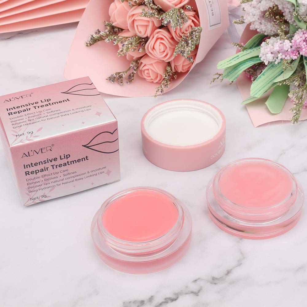 Lip Sleeping Mask, with Lip Scrubs Exfoliator & Moisturizer, Double Effect Lip Mask Overnight for Dry, Lip Masks Treatment Care, Cracked Lips, Peeling Lip Primer, Lip Repair Balm - Strawberry : Beauty