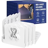 IXBIXB Bed Sheet Holders Lock for Corners - Mattress Sheet Corner Holders Keep Firm Tight in Place Set of 4 (White)