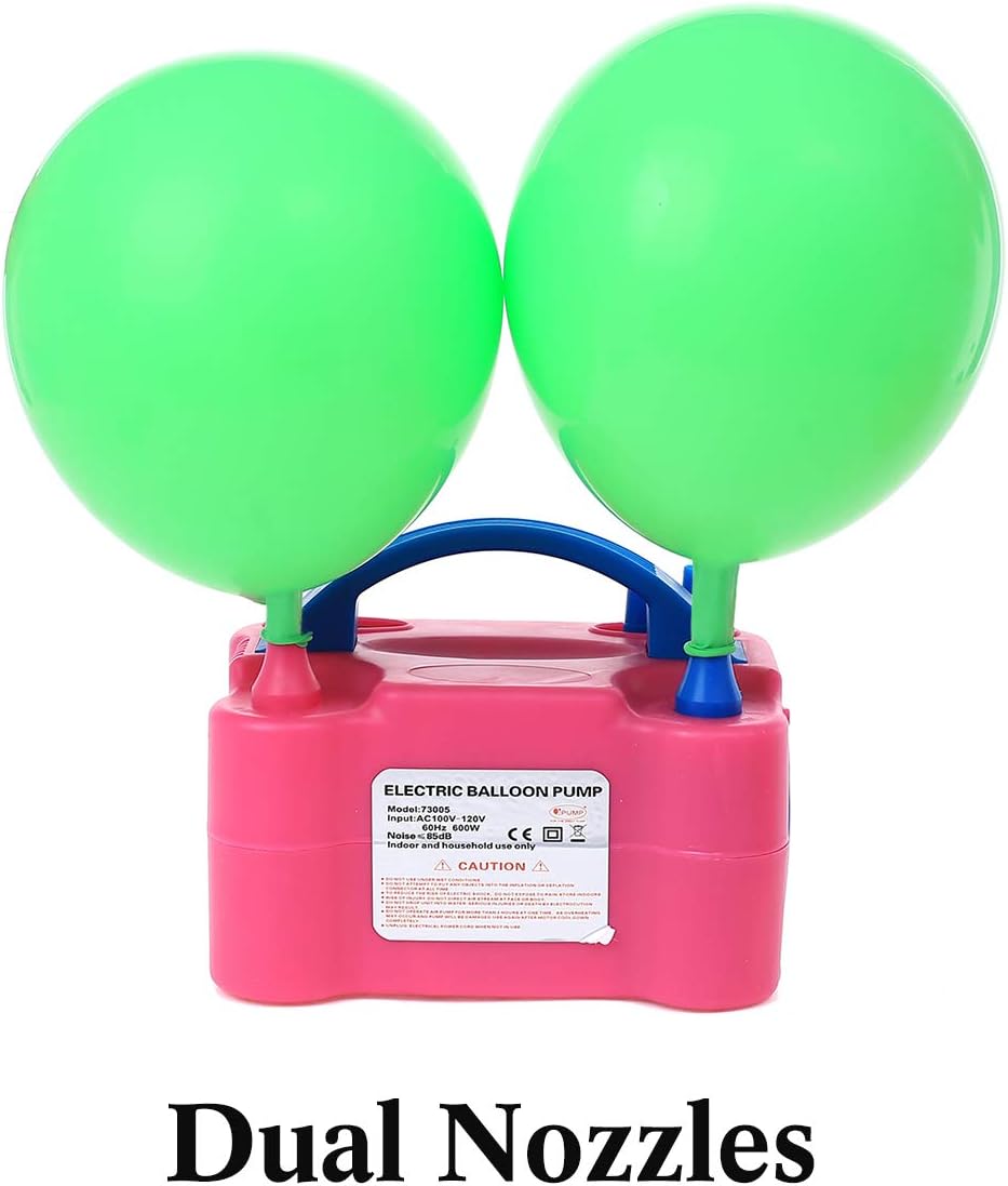 Party Zealot Electric Balloon Inflator with 100 Balloon Ties Air Pump Dual Nozzles Balloons Blower US Standard Plug for Balloon Arch, Balloon Column Stand, and Balloon Decoration: Toys & Games