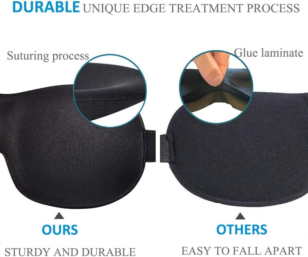 YIVIEW Sleep Mask Pack of 3, Lightweight & Comfortable Super Soft Adjustable 3D Contoured Eye Masks for Sleeping, Travel, Shift Work, Naps, Night Blindfold Eyeshade for Men Women, Gray/Red/Black: Health & Personal Care