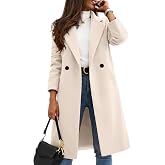 Zeagoo Women Winter Wool Coat Notch Lapel Single-Breasted Mid Long Peacoat | Fall Trench Coats, Business Casual Peacoat, Knee Length Jackets with Pockets, 2026 Trendy Clothes