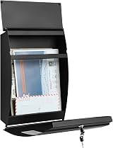SONGMICS Mailbox Wall Mounted Lockable Post Letter Box with Viewing Windows view 5